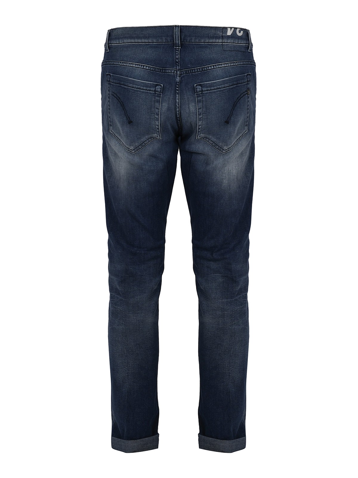 Shop Dondup Wide-leg Jeans With Turn-ups In Blue