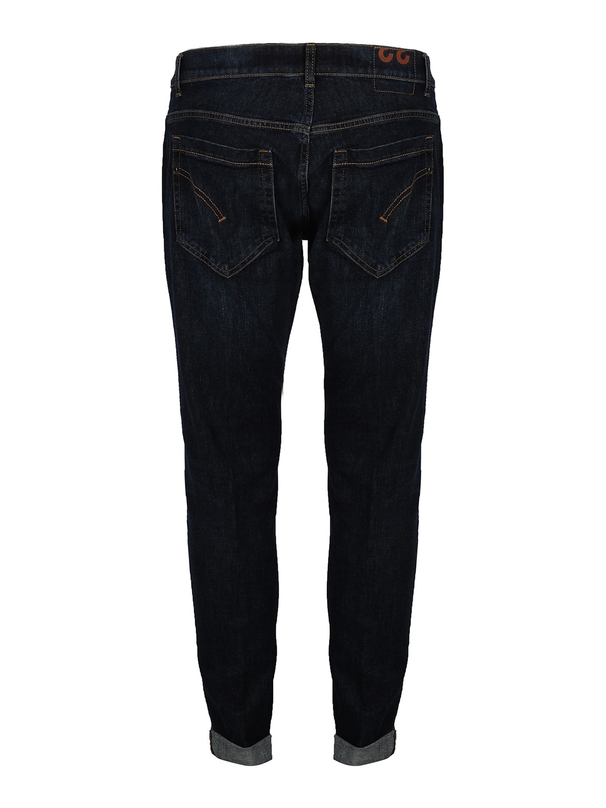 Shop Dondup Wide-leg Jeans With Turn-ups In Dark Wash
