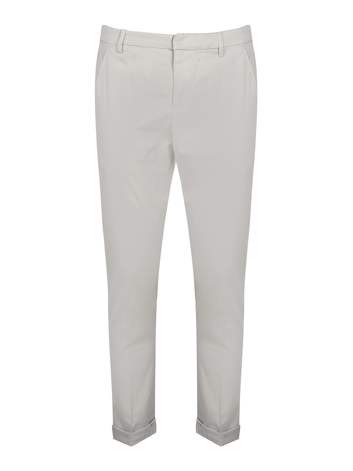Dondup Casual Cotton Trousers With Concealed Zip In Grey