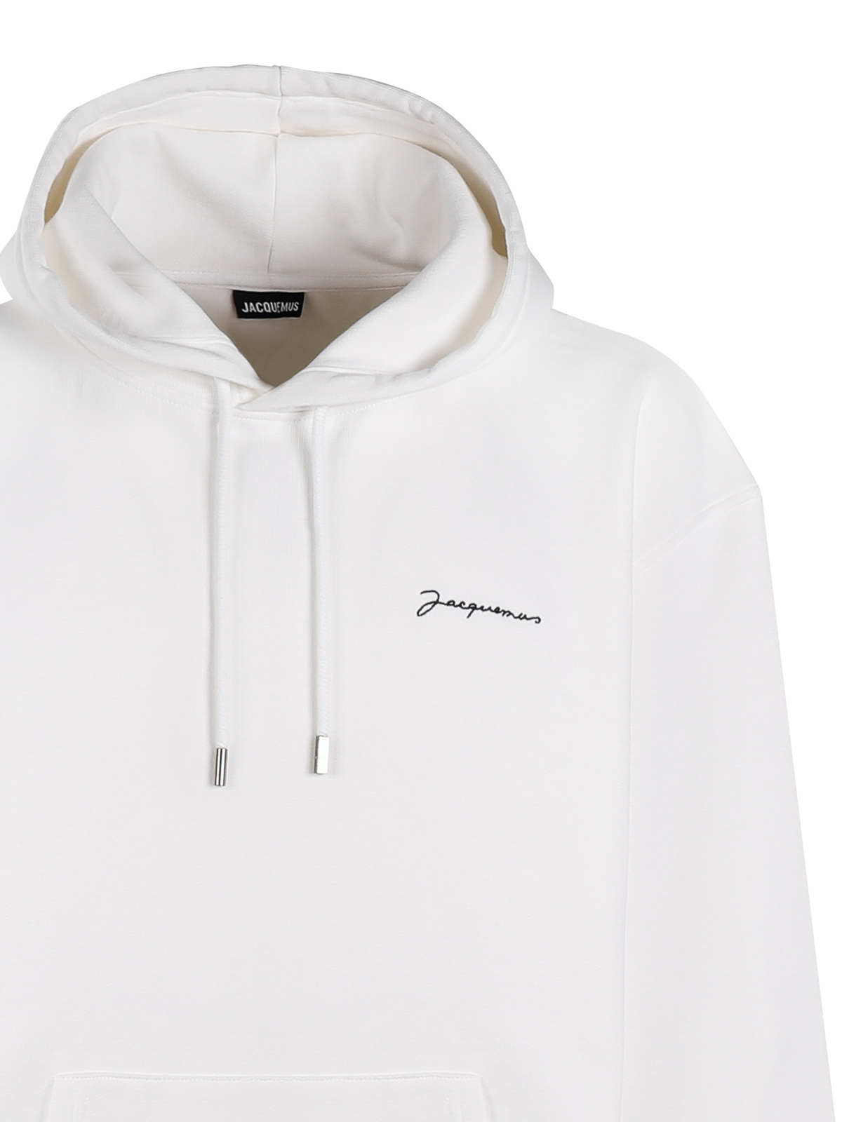 Shop Jacquemus Hoodie With Kangaroo Pocket And Logo In White