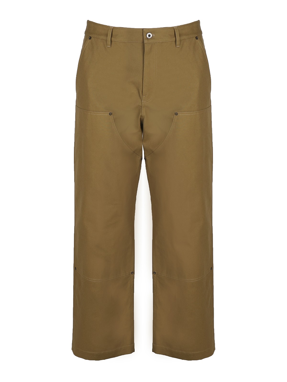 Shop Loewe High-waisted Trousers With Embroidery In Verde Claro