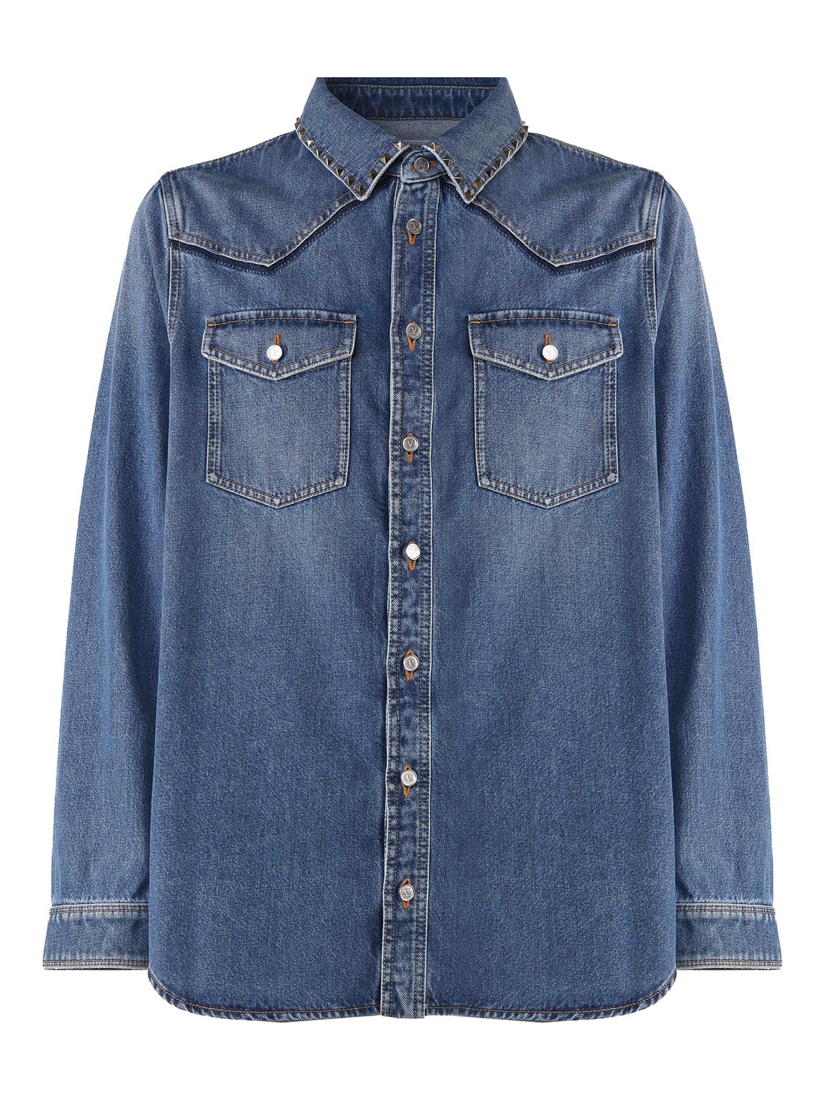 Valentino Denim Jacket With Contrasting Back In Light Wash