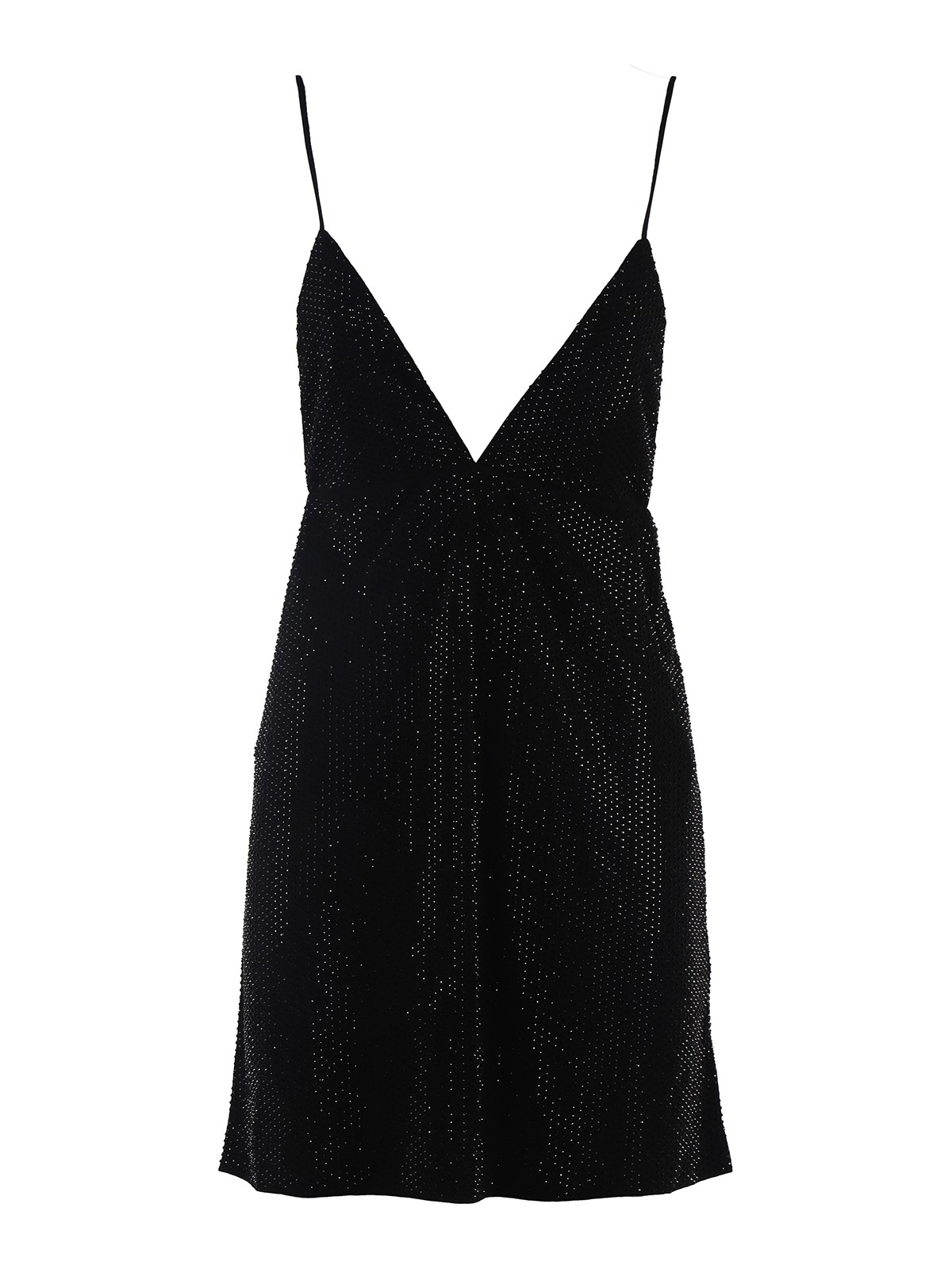 Dsquared2 Low-cut Dress With Straps And Sequins In Black