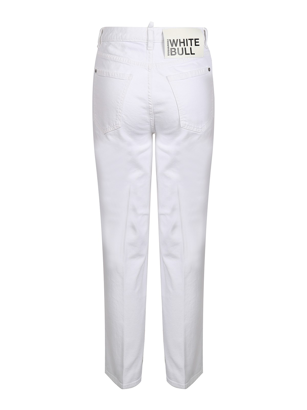 Shop Dsquared2 Wide Leg Jeans With Logo In White