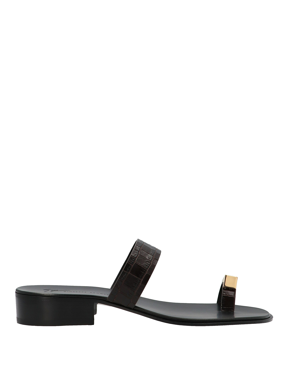 Giuseppe Zanotti Black Leather Dynamo Bardack Sandals In Multicolour