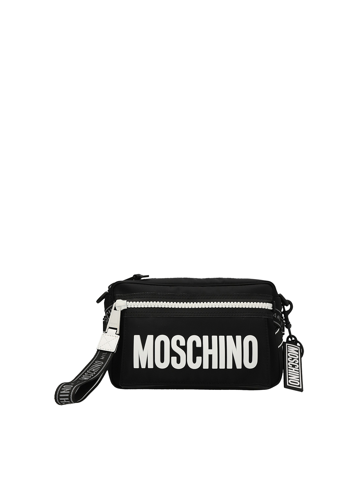 Shop Moschino Logo Belt Bag In Black