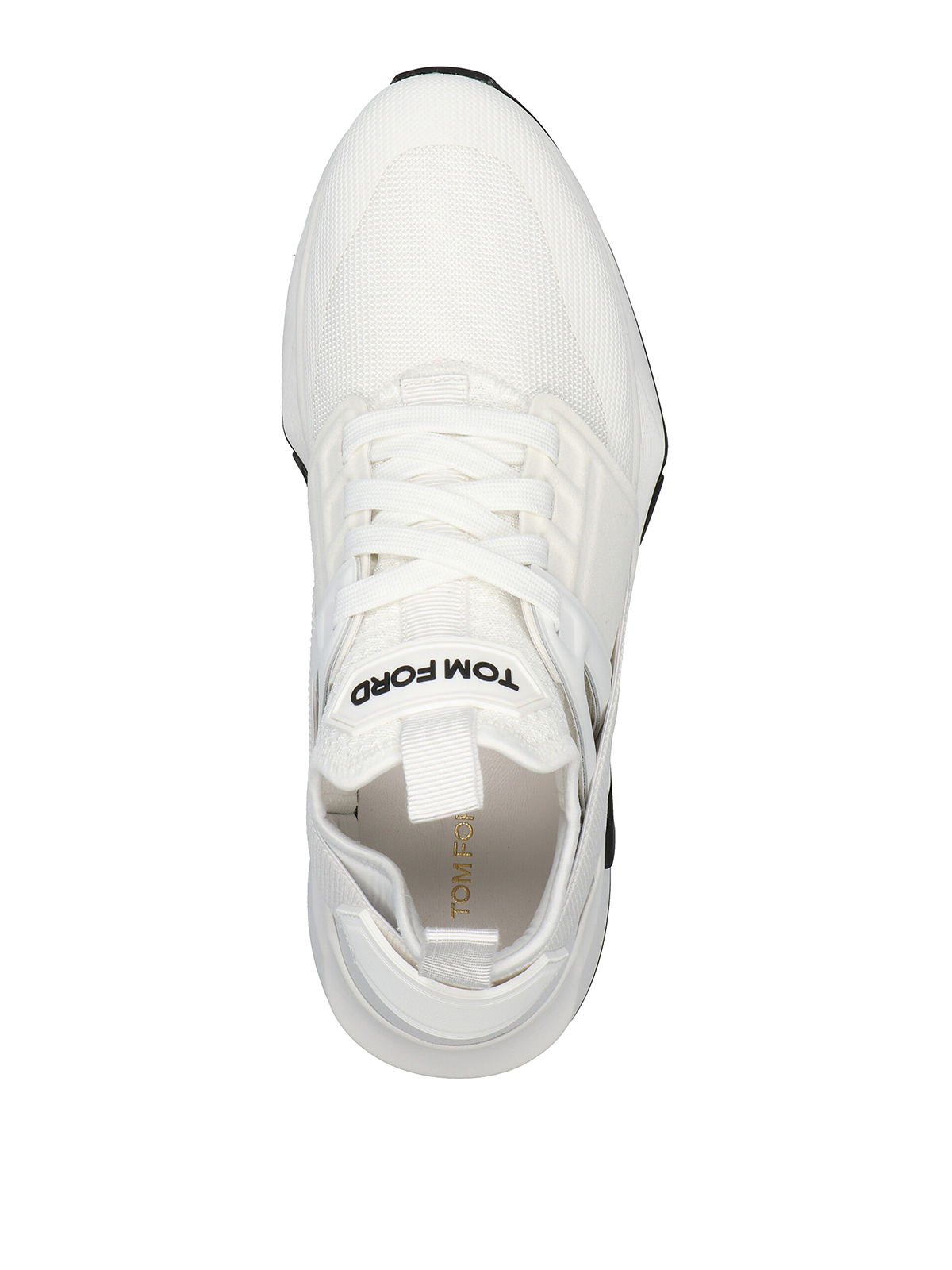 Shop Tom Ford Logo Techno Sneakers In Blanco
