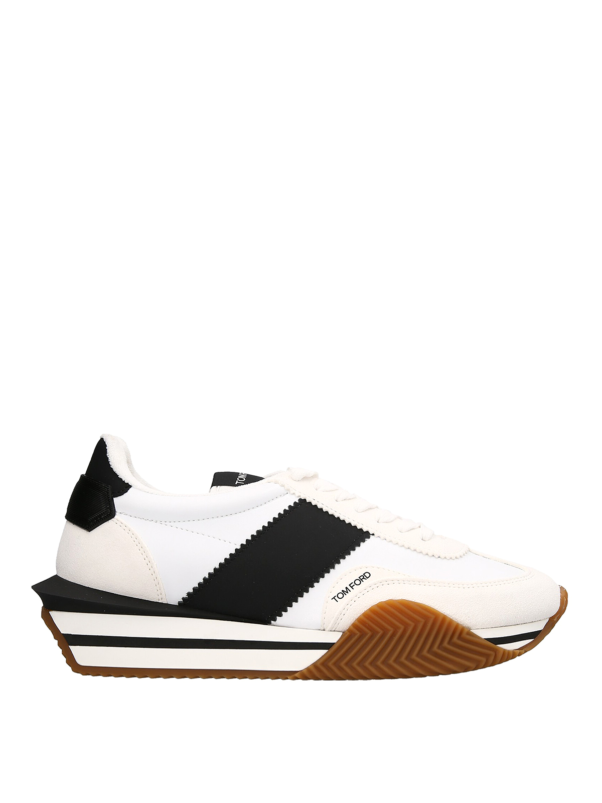 Shop Tom Ford Logo Leather Sneakers In White