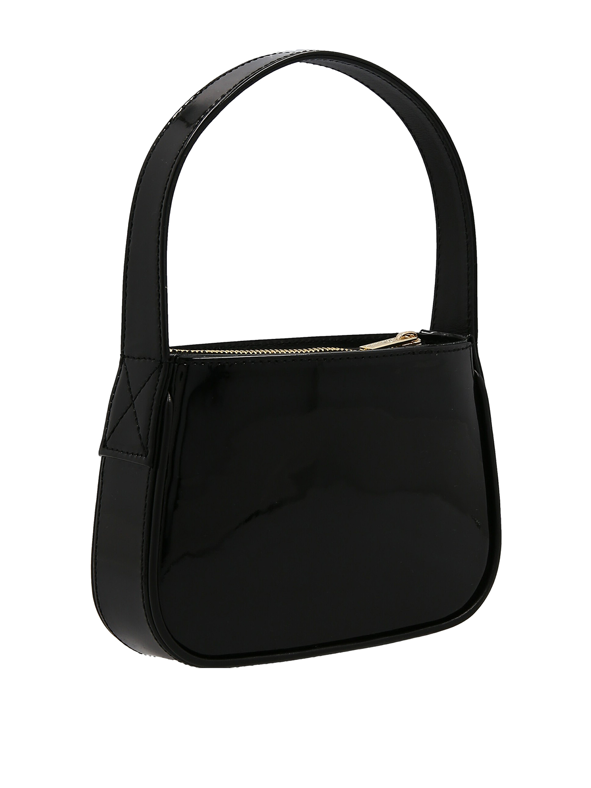 Shop Blumarine Sequin Logo Handbag In Black