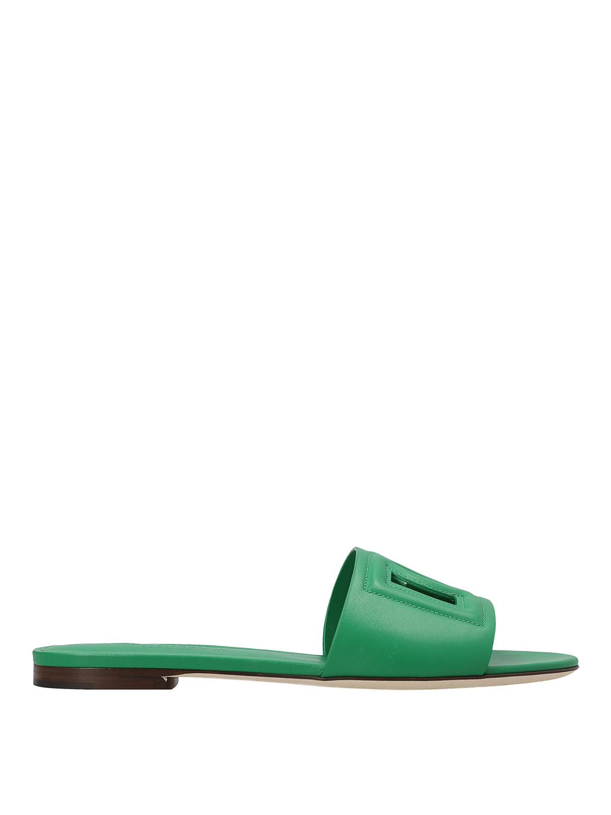Shop Dolce & Gabbana Logo Sandals In Green