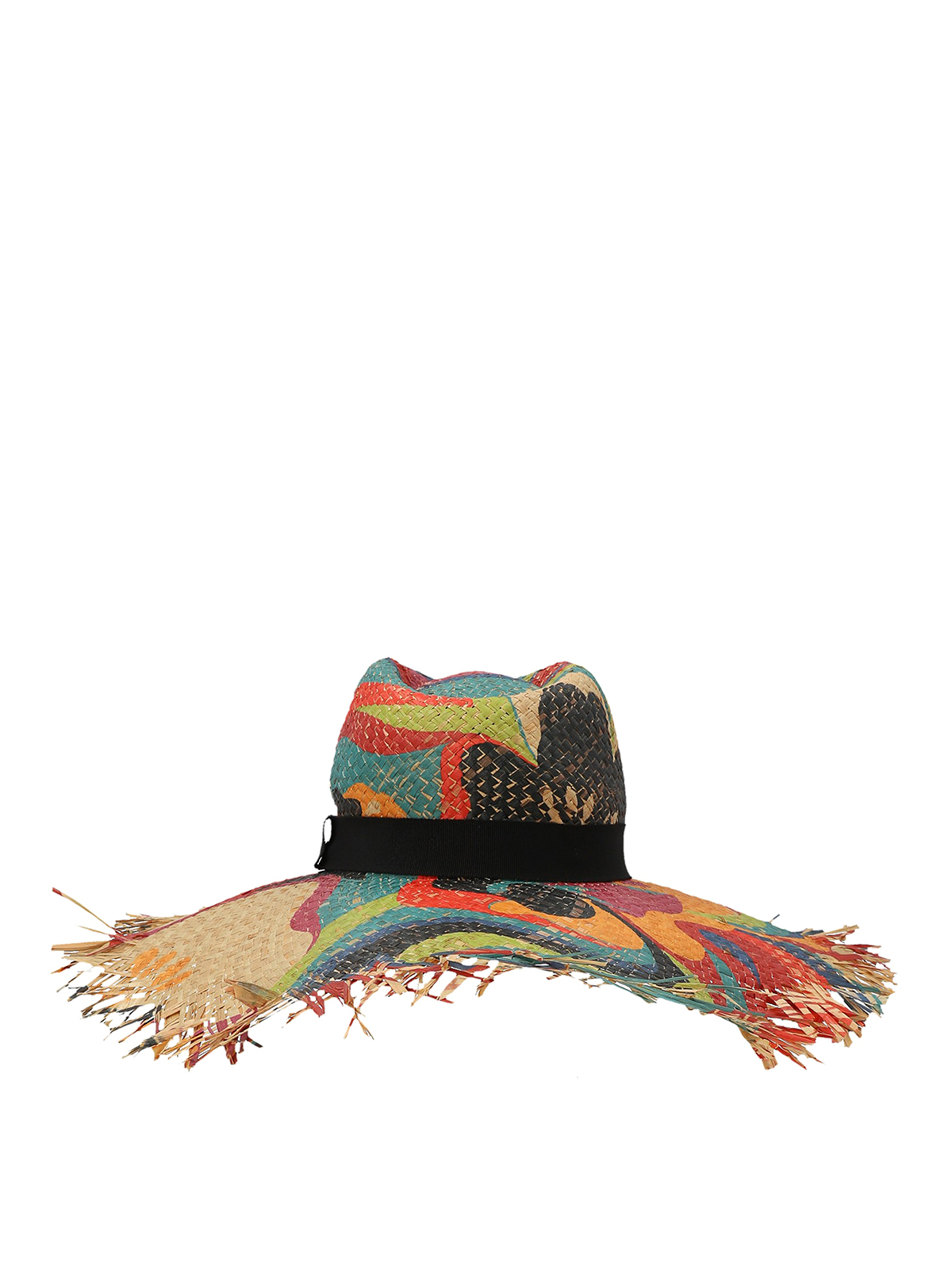 Etro Printed raffia hat - Multicolour - Women | 1203691178000