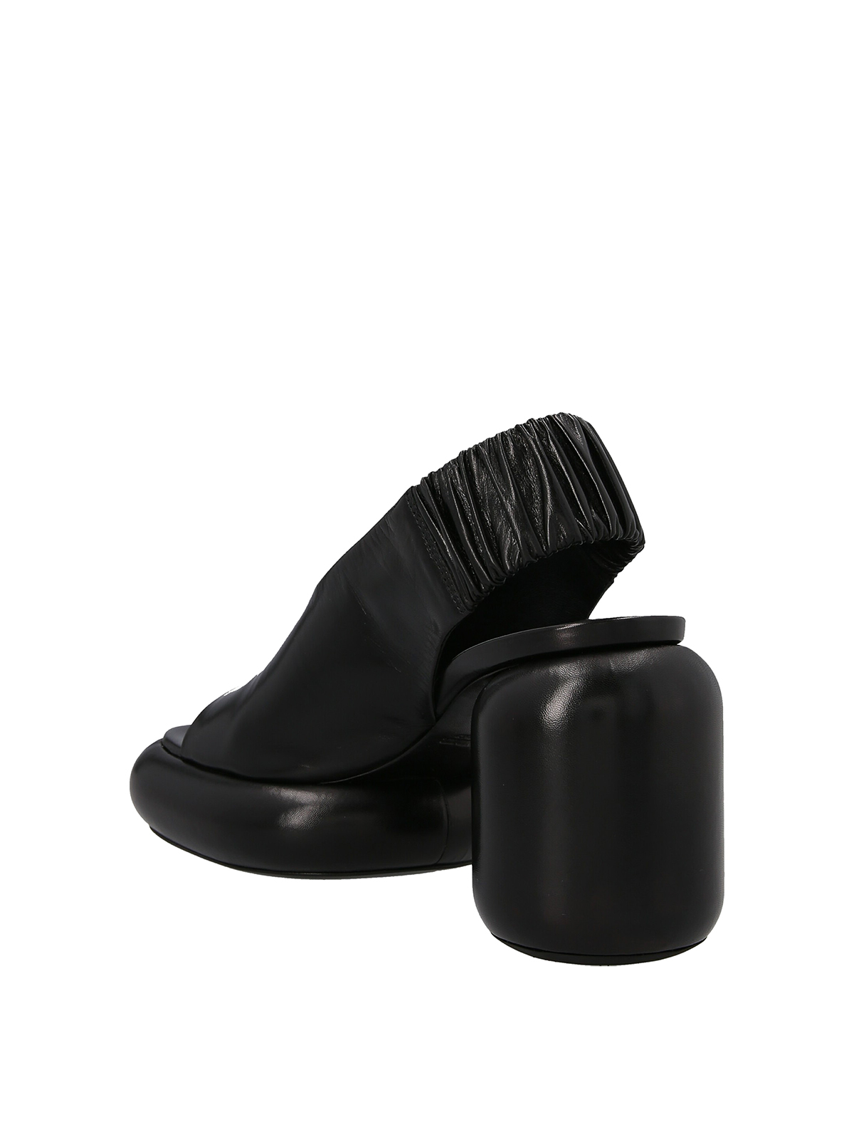 Jil Sander Padded Heel Sandals In Black