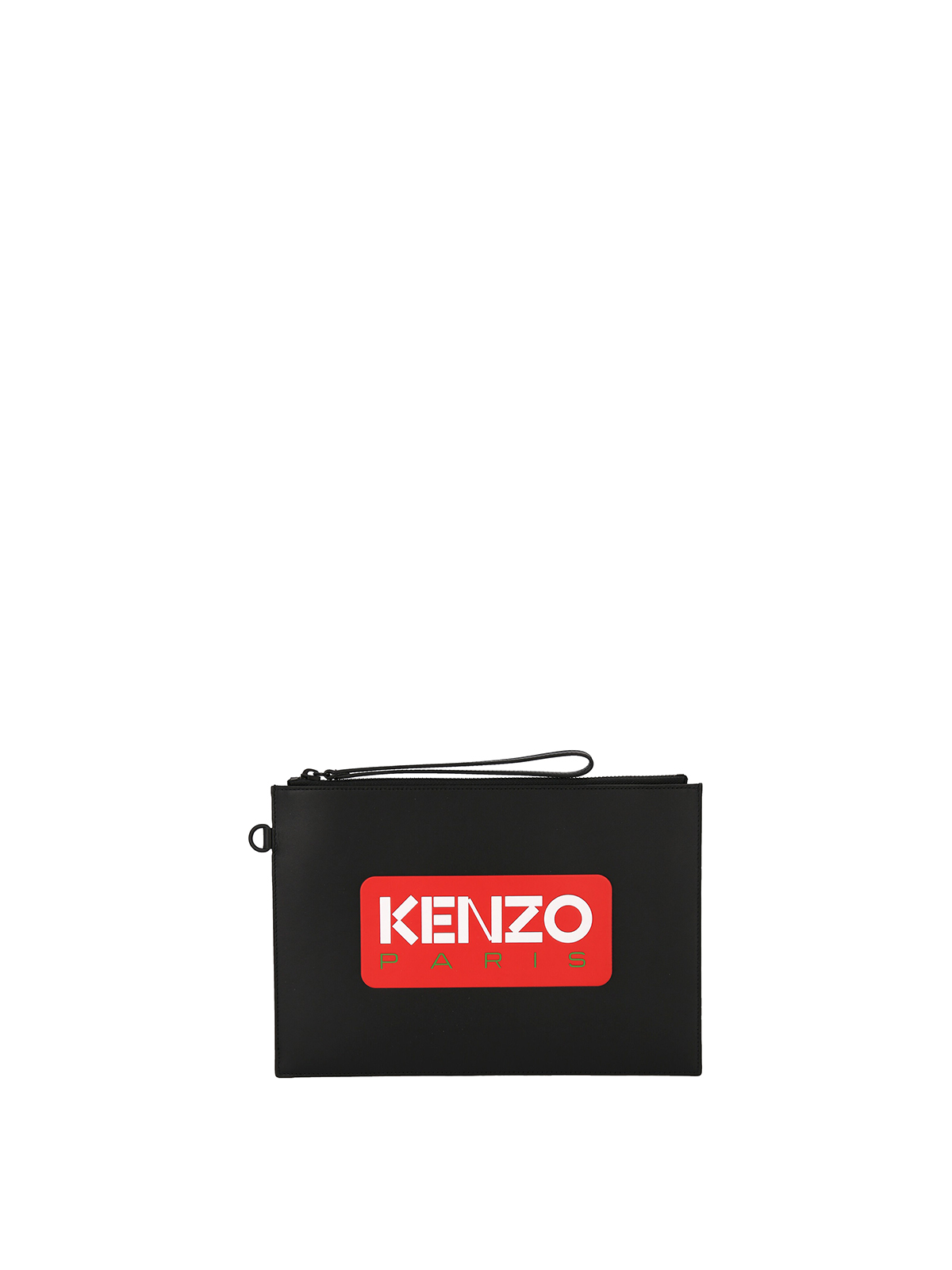 Shop Kenzo Logo Clutch Bag In Black