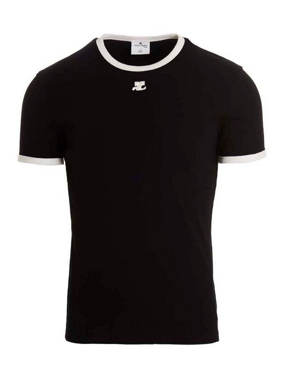 Courreges - courreges クレージュ Bumpy Contrast T-shirt Courreges T-shirt bumpy contrast - Black|PERJTS020JS00709901