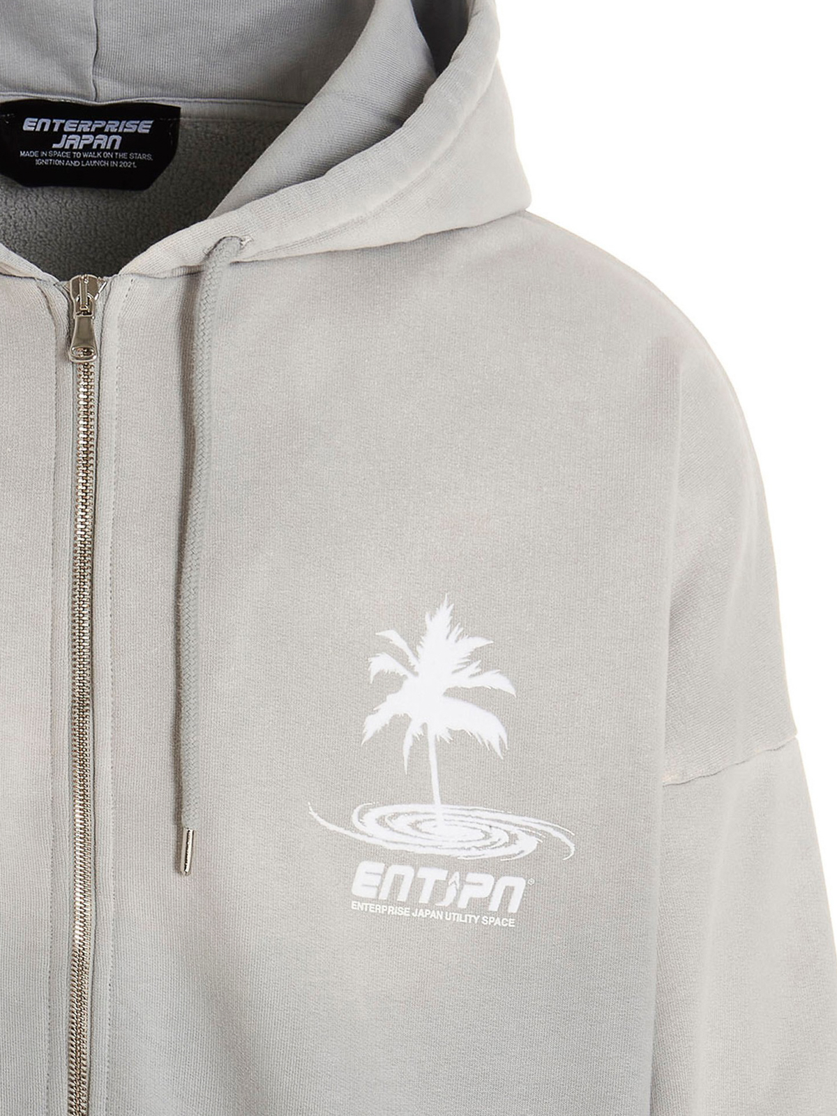 Enterprise Japan Logo print hoodie - Grey - Men