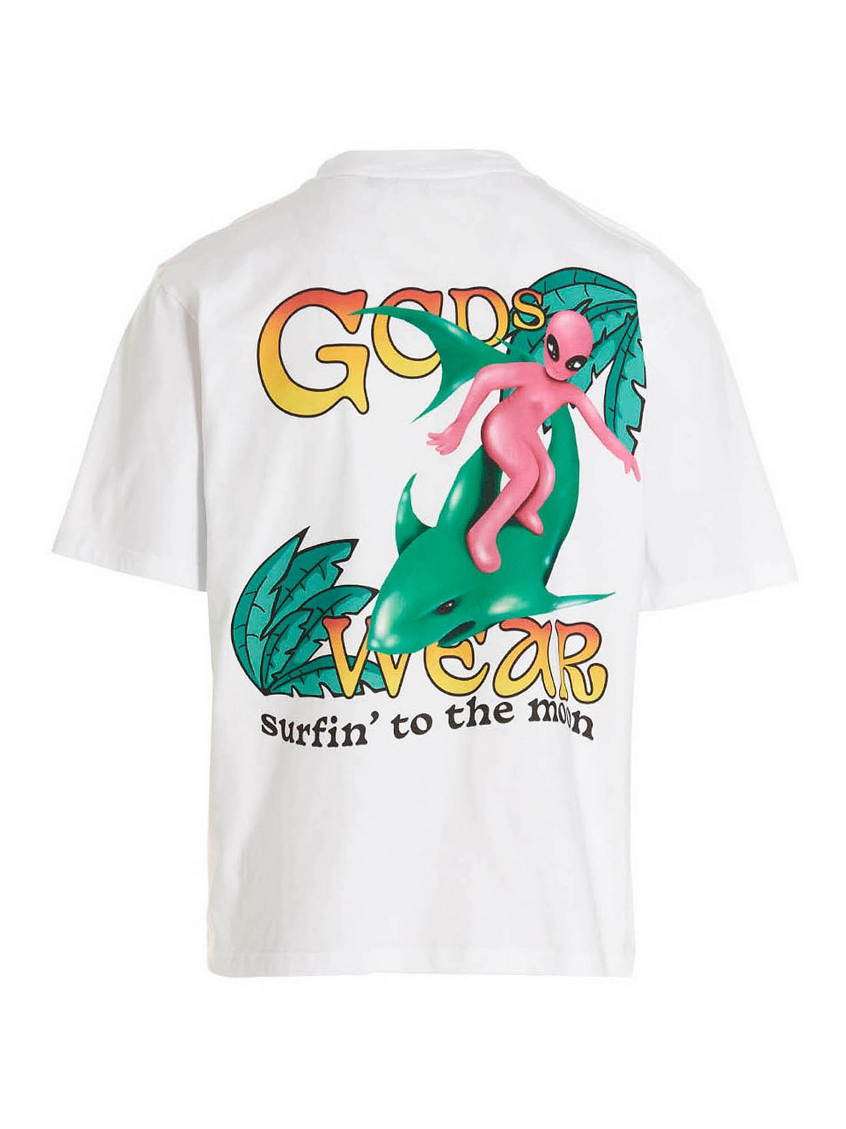 Shop Gcds T-shirt Surfing Weirdo In White