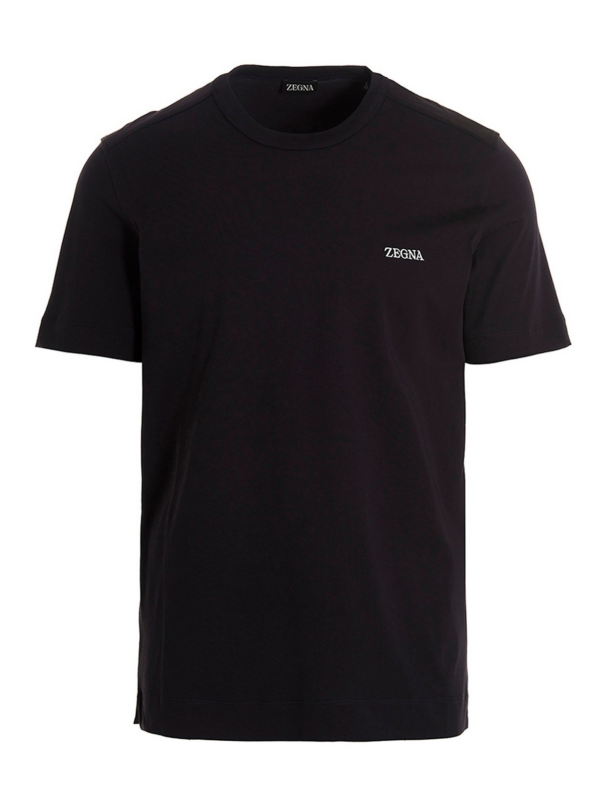 Zegna Logo Embroidery T-shirt In Blue