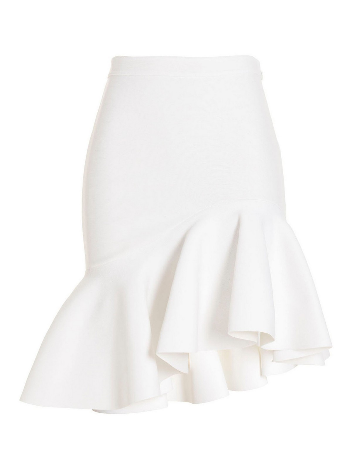 Alexander Mcqueen Ruffle Skirt In Blanco