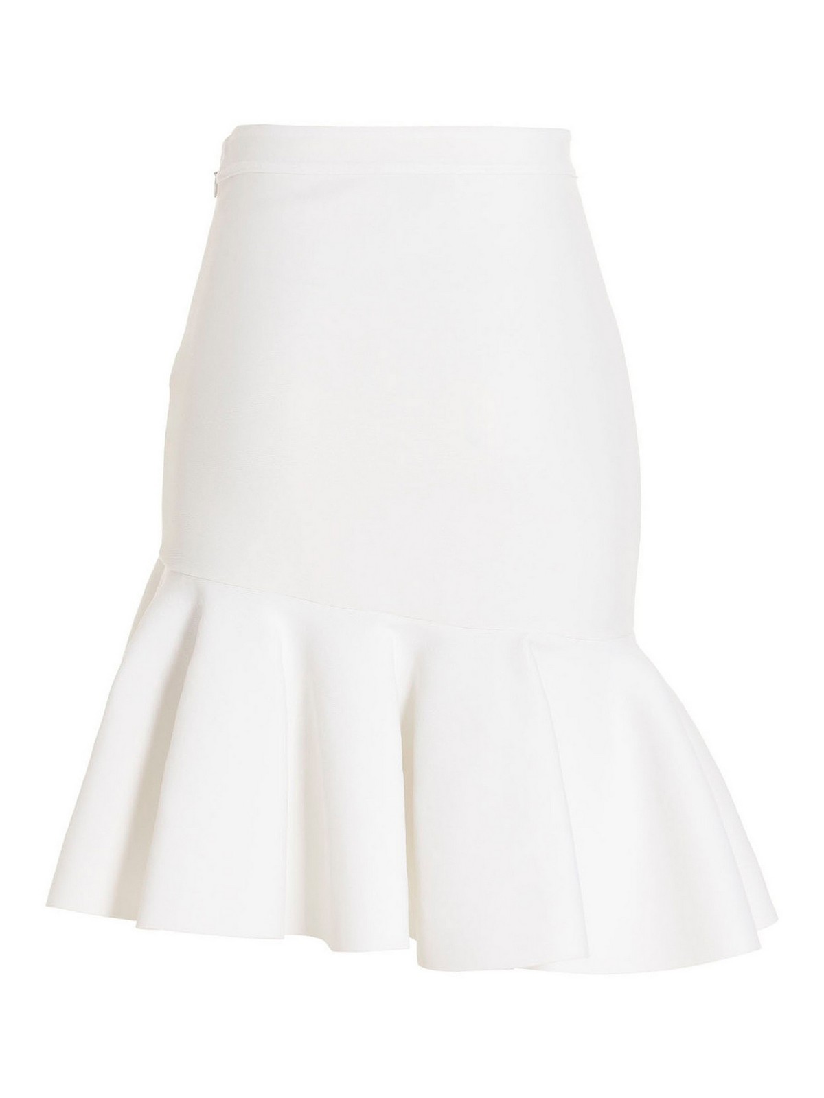 Shop Alexander Mcqueen Ruffle Skirt In Blanco