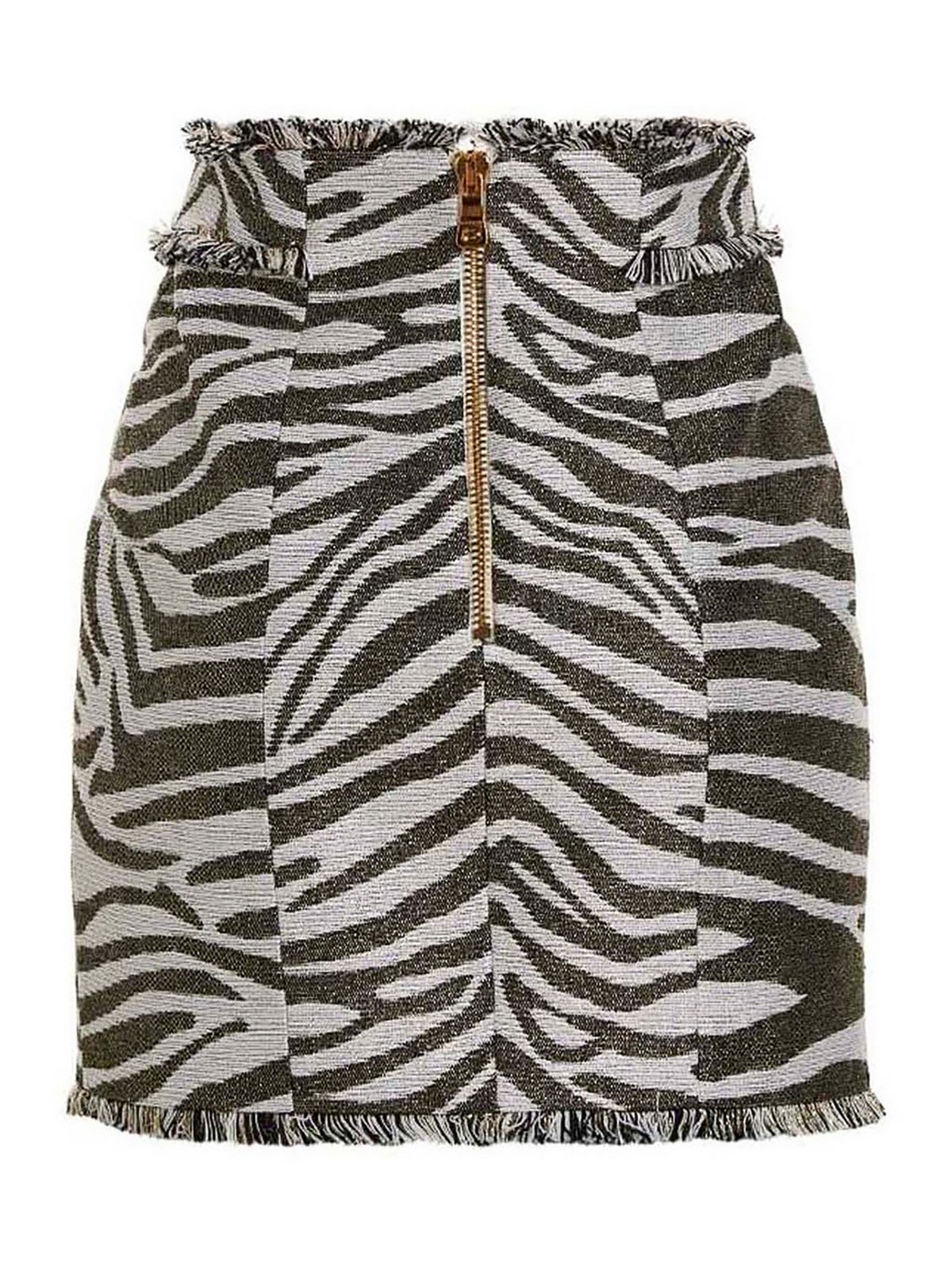 Shop Balmain Lurex Zebra Skirt In Multicolor
