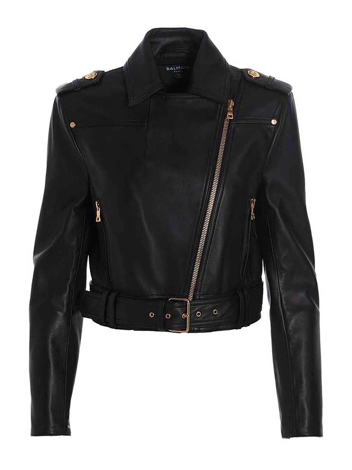 Balmain leather clearance jacket womens