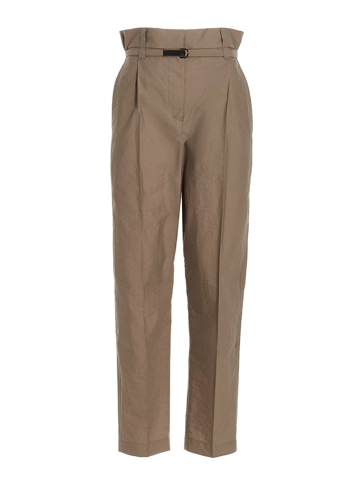 Shop Brunello Cucinelli Techno Cotton Pants In Beige