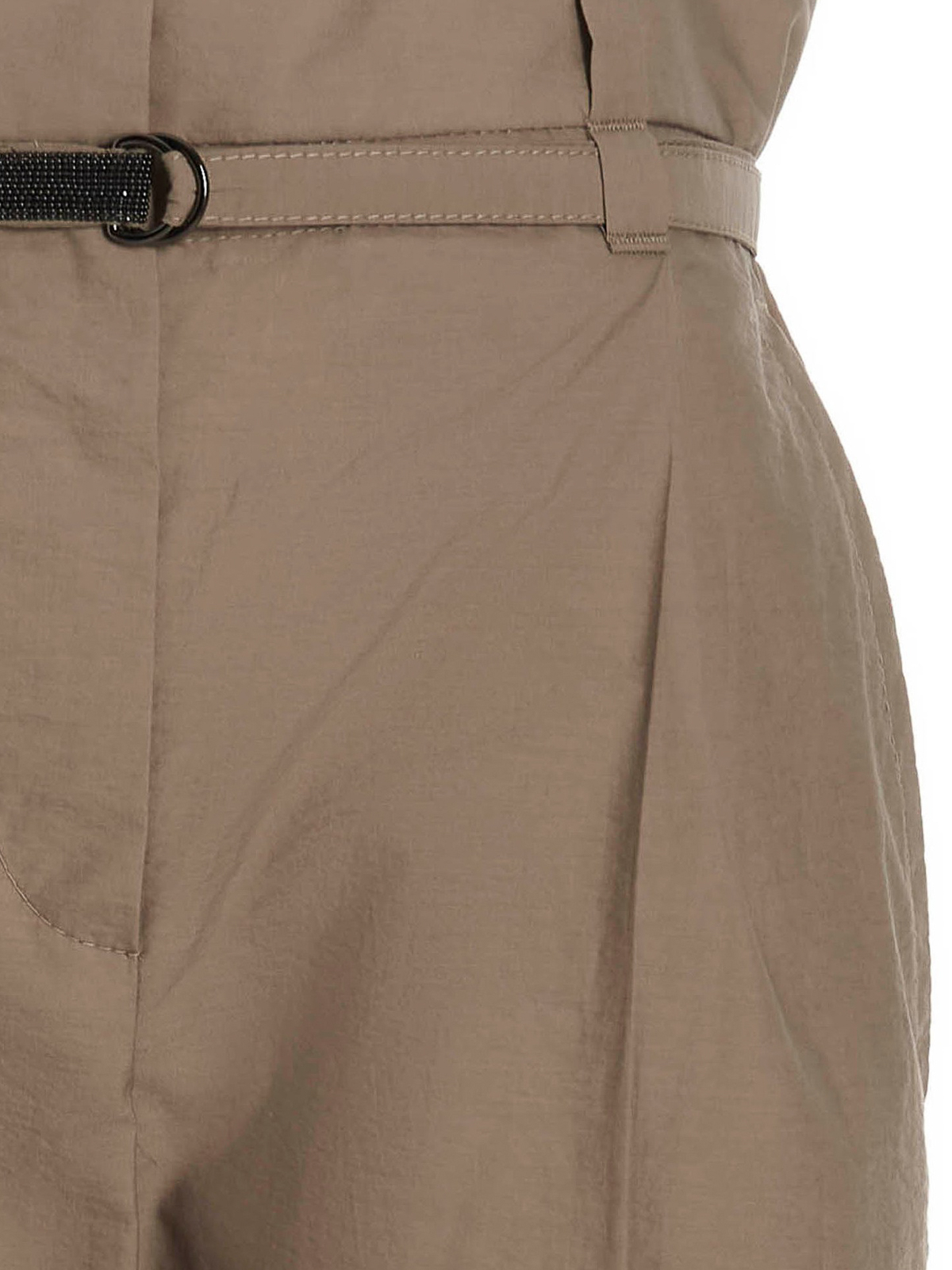 Shop Brunello Cucinelli Techno Cotton Pants In Beige