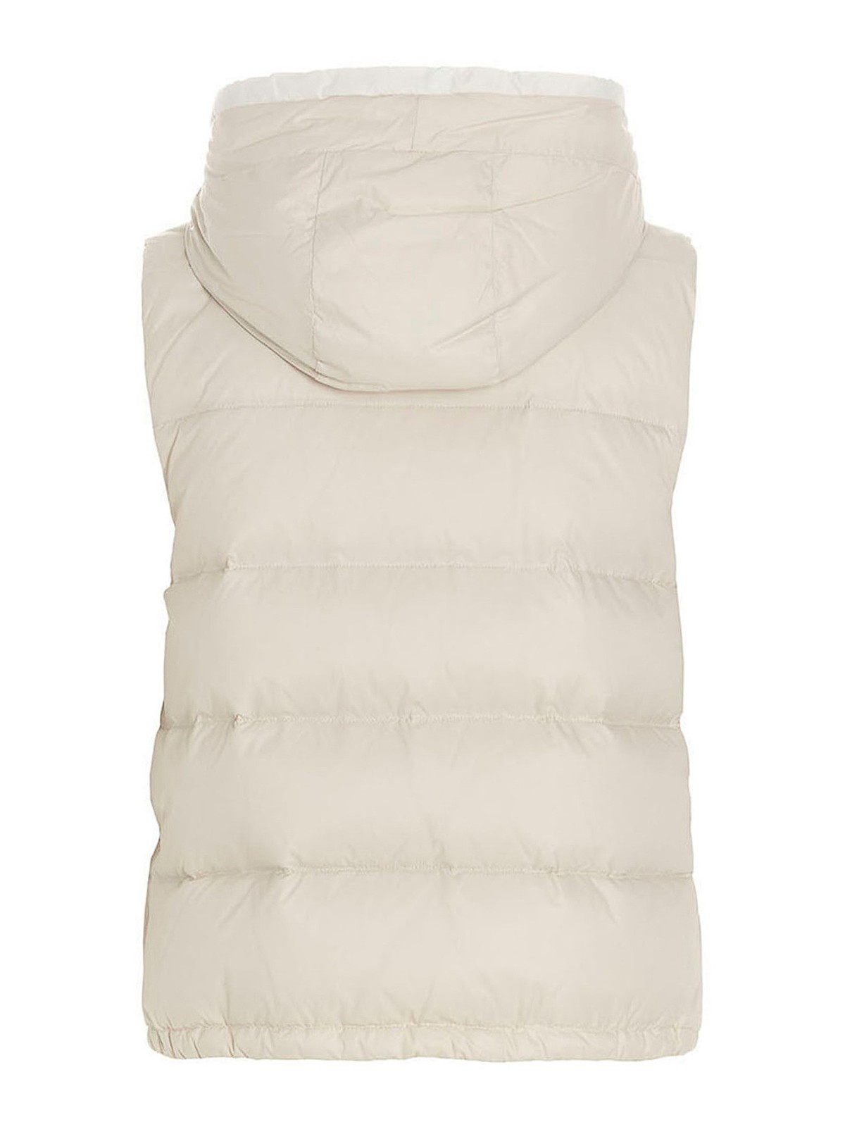 Shop Brunello Cucinelli Padded Hooded Vest In Blanco