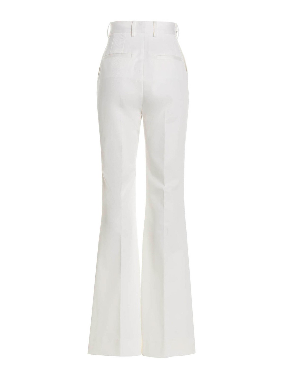 Shop Dolce & Gabbana Flare Drill Pants In White