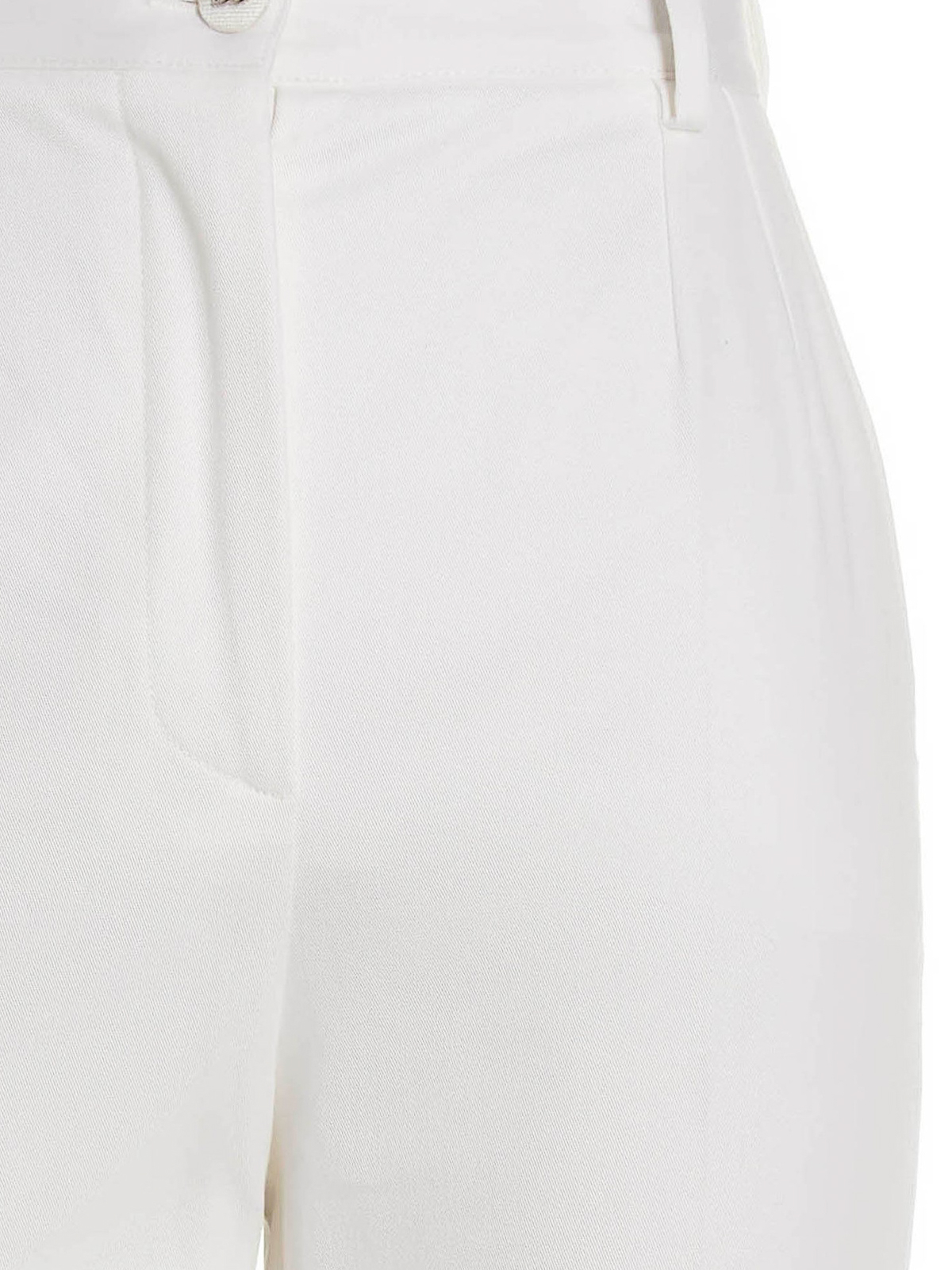 Shop Dolce & Gabbana Flare Drill Pants In White