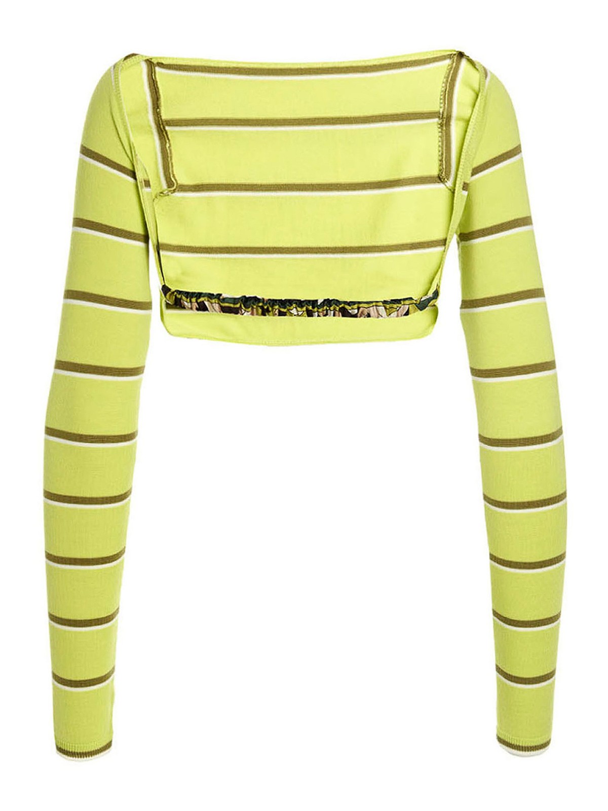 Shop Emilio Pucci Cut-out Cropped Sweater In Green