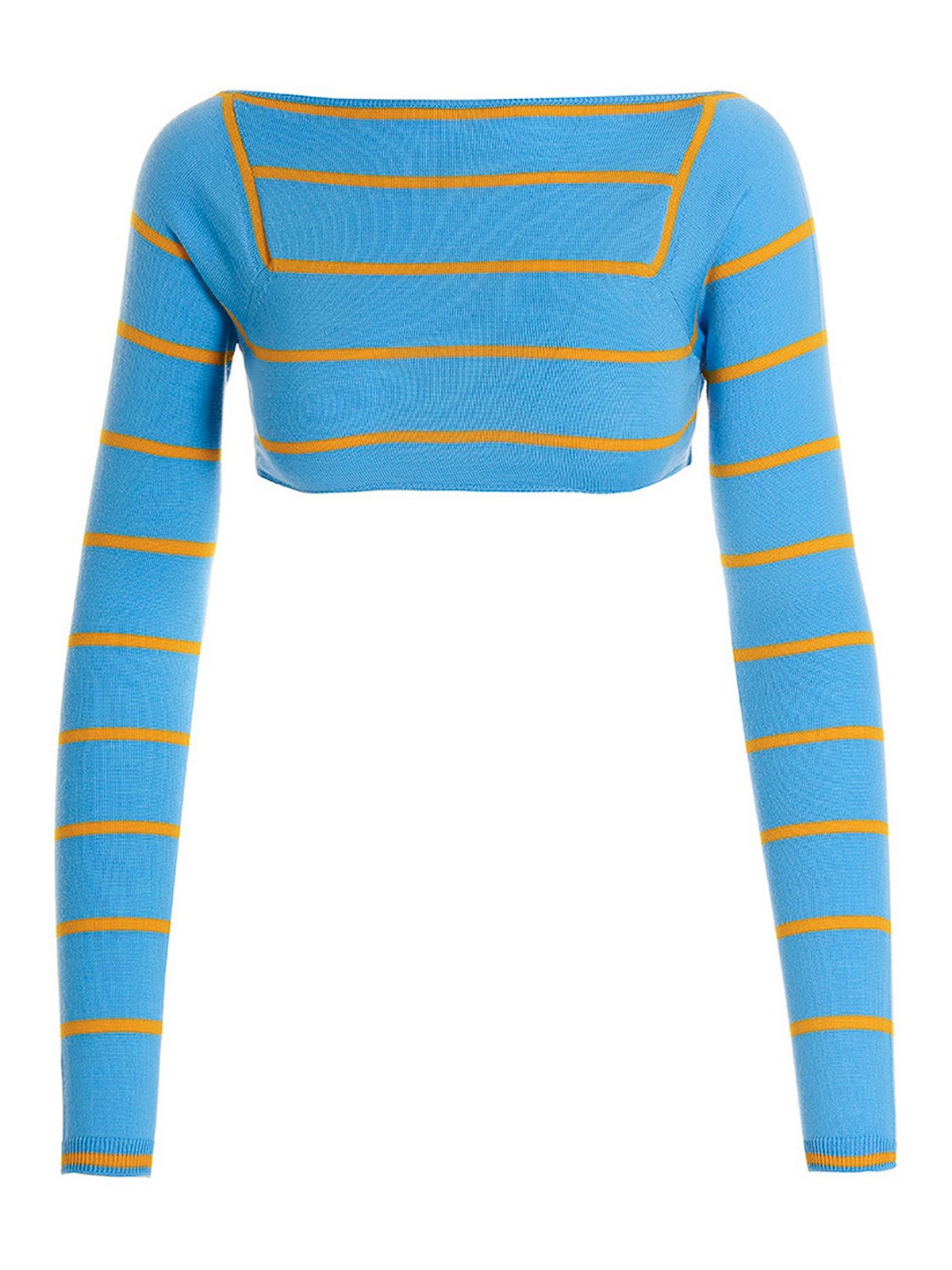 Shop Emilio Pucci Cut-out Cropped Sweater In Azul Claro