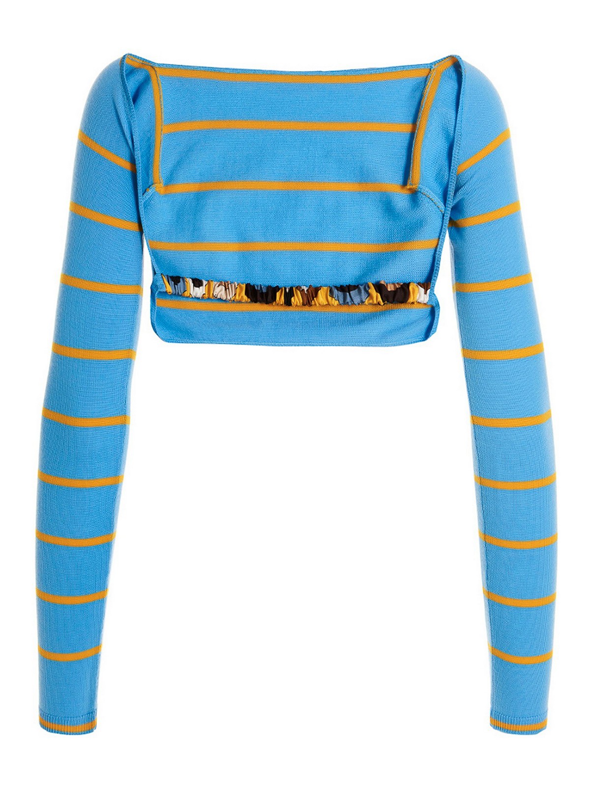 Shop Emilio Pucci Cut-out Cropped Sweater In Azul Claro