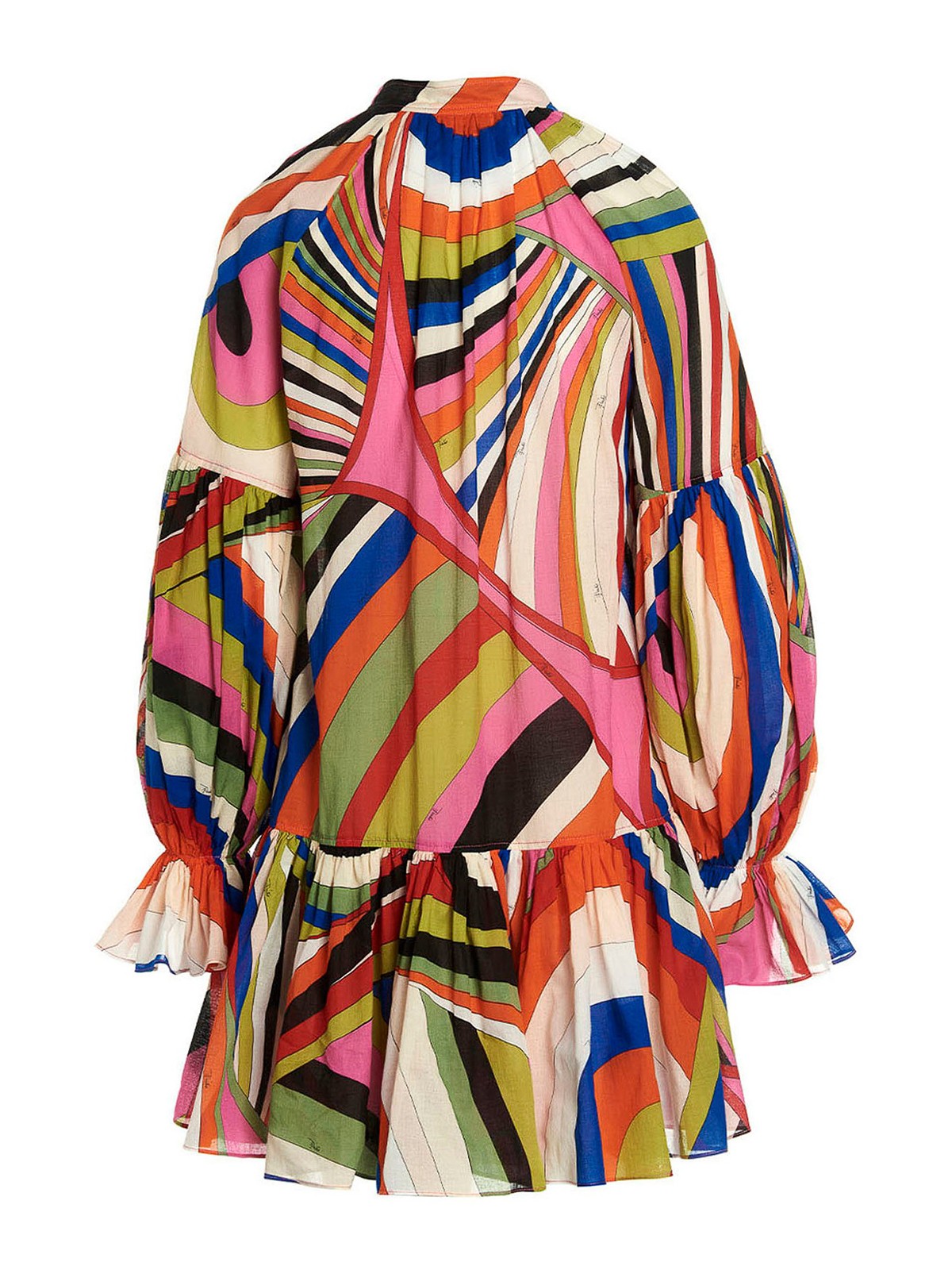 Shop Emilio Pucci Flounced Print Dress In Multicolour