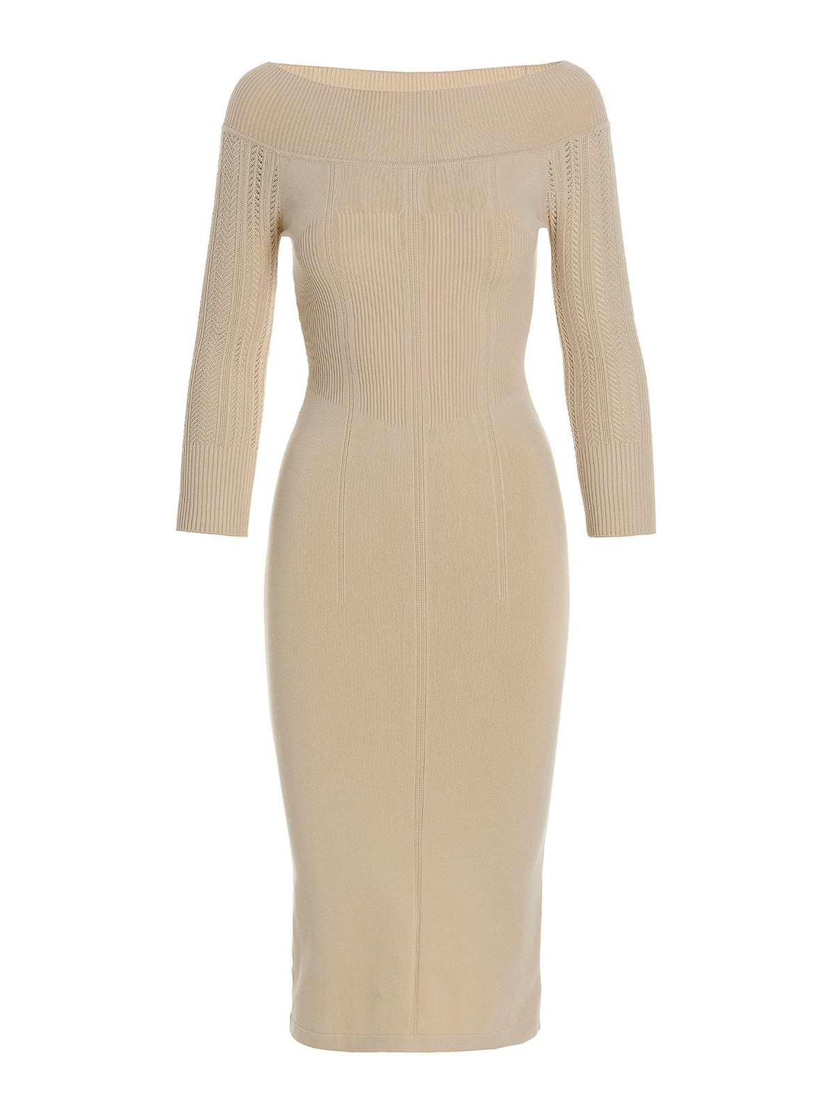 Shop Ermanno Scervino Knitted Dress In White