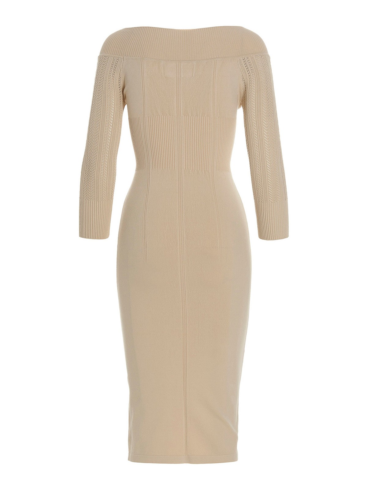 Shop Ermanno Scervino Knitted Dress In White