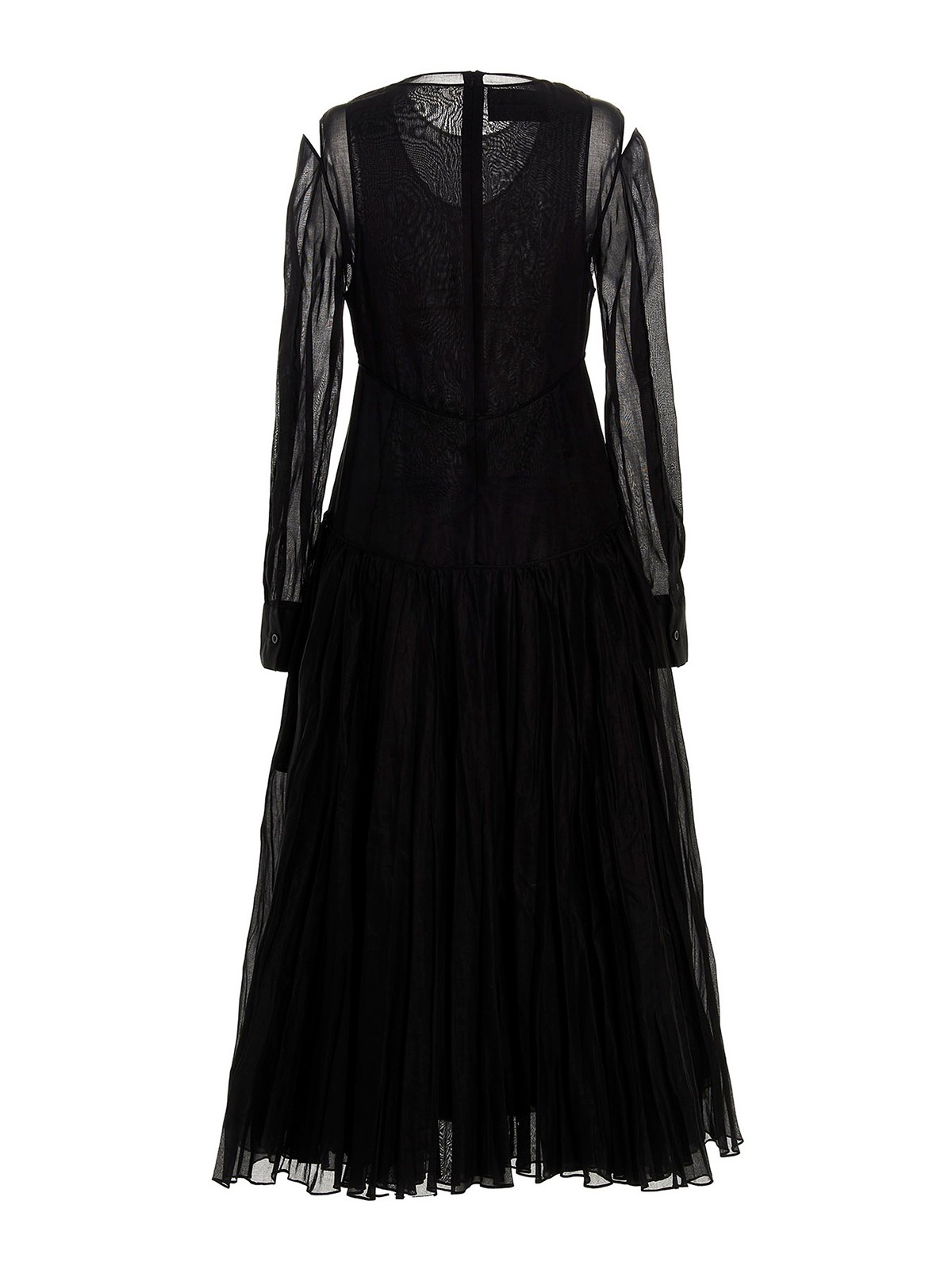 Shop Jil Sander Pleated Skirt Dress In Negro