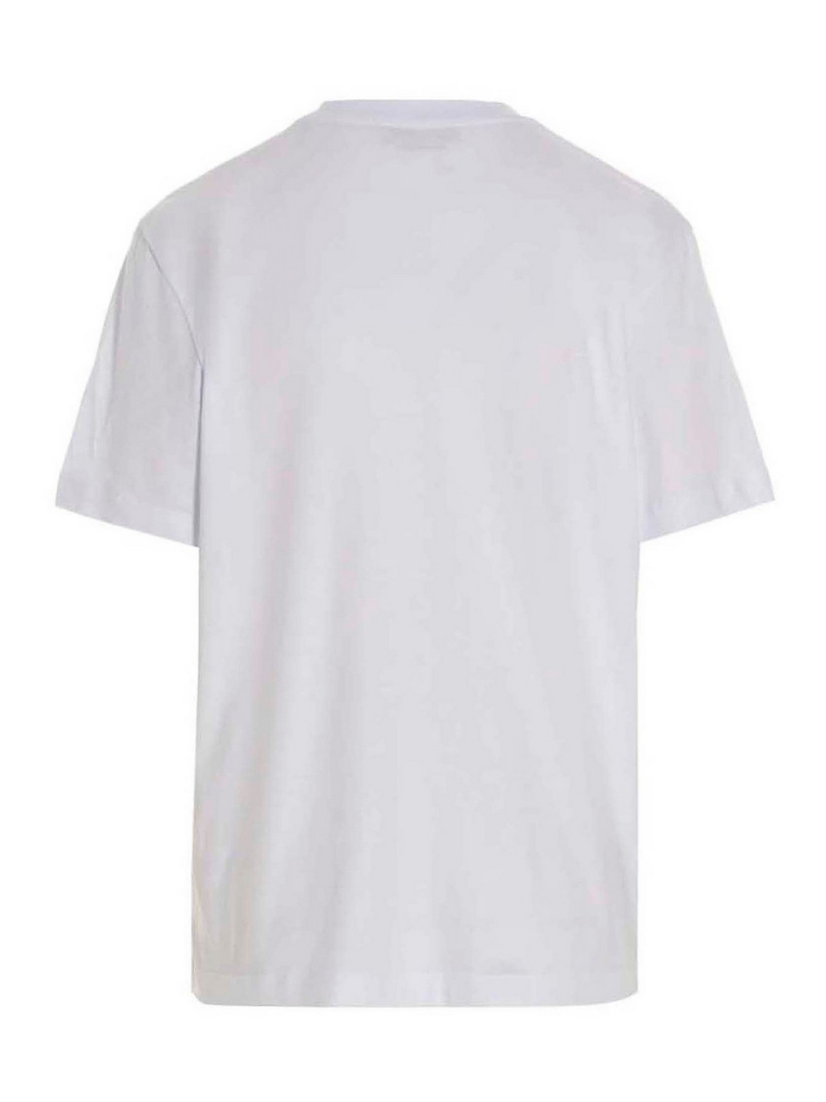 Shop Msgm Logo Embroidery T-shirt In White