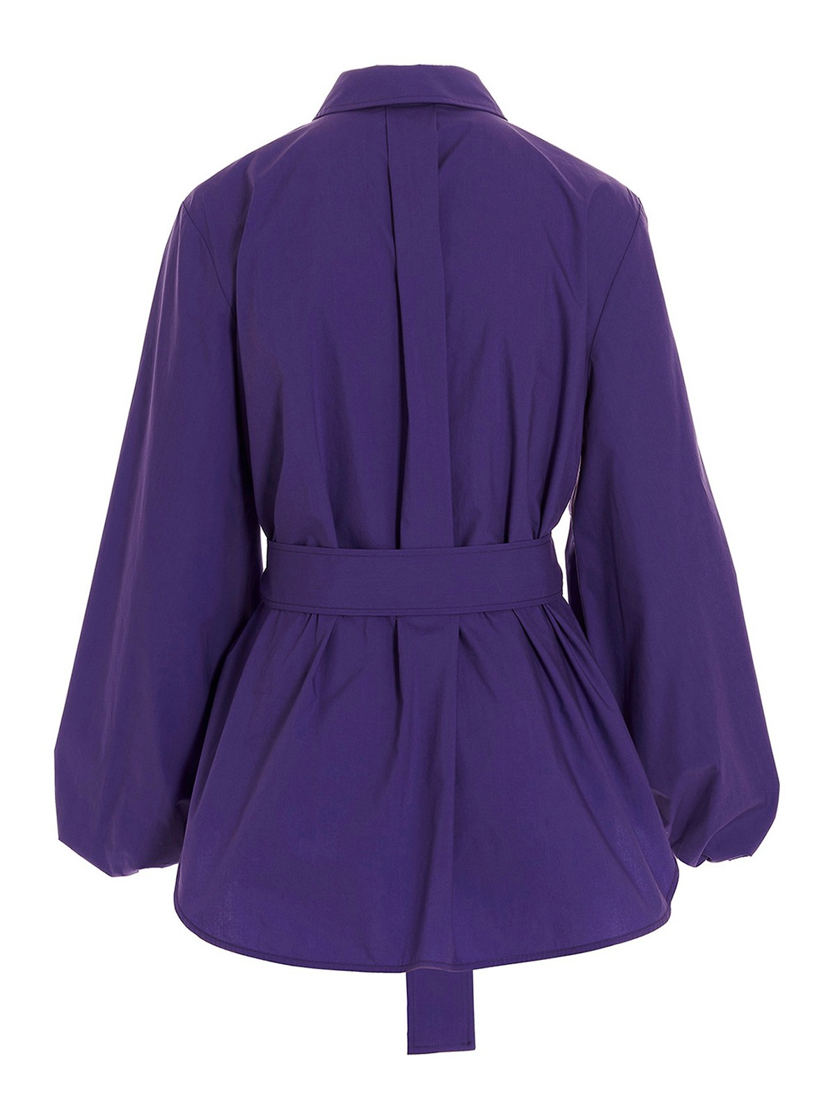 Shop P.a.r.o.s.h Belted Shirt In Purple
