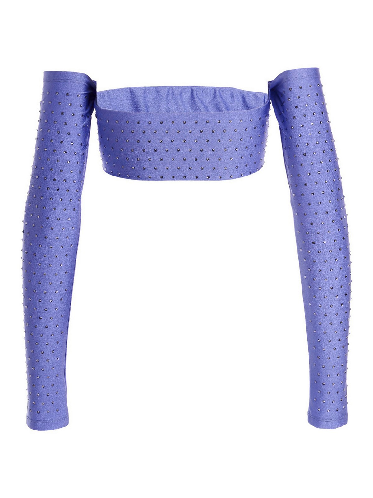 Shop The Andamane Crystal Cropped Top In Purple