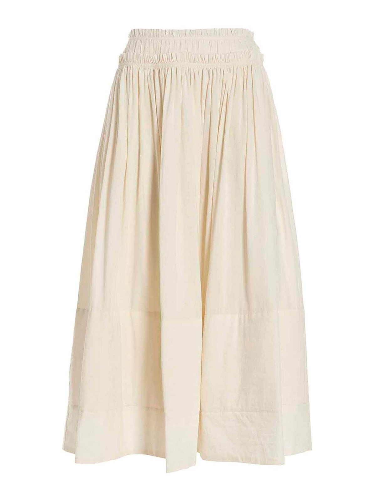 Shop Tory Burch Rouched Waist Skirt In Blanco