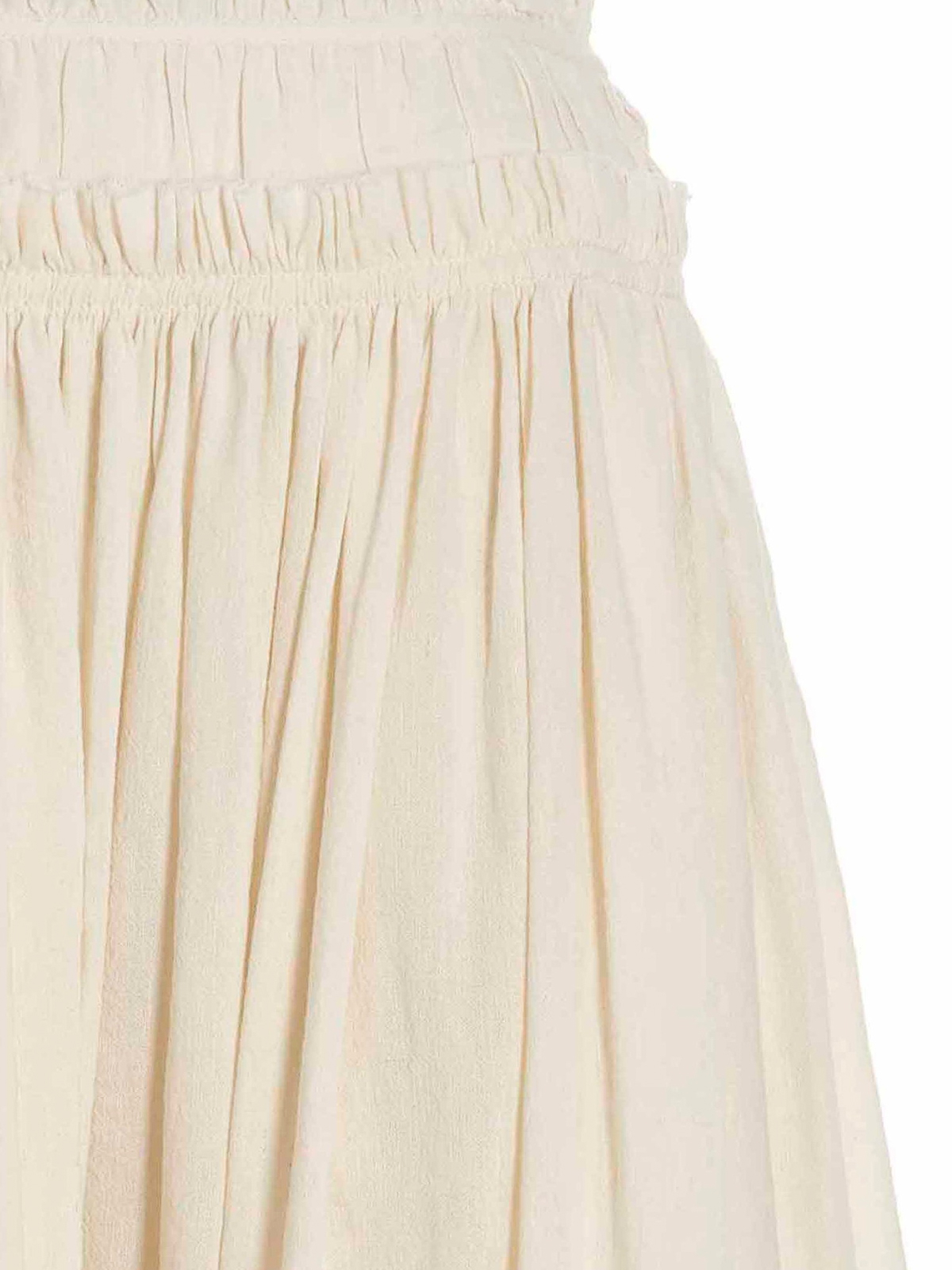 Shop Tory Burch Rouched Waist Skirt In Blanco