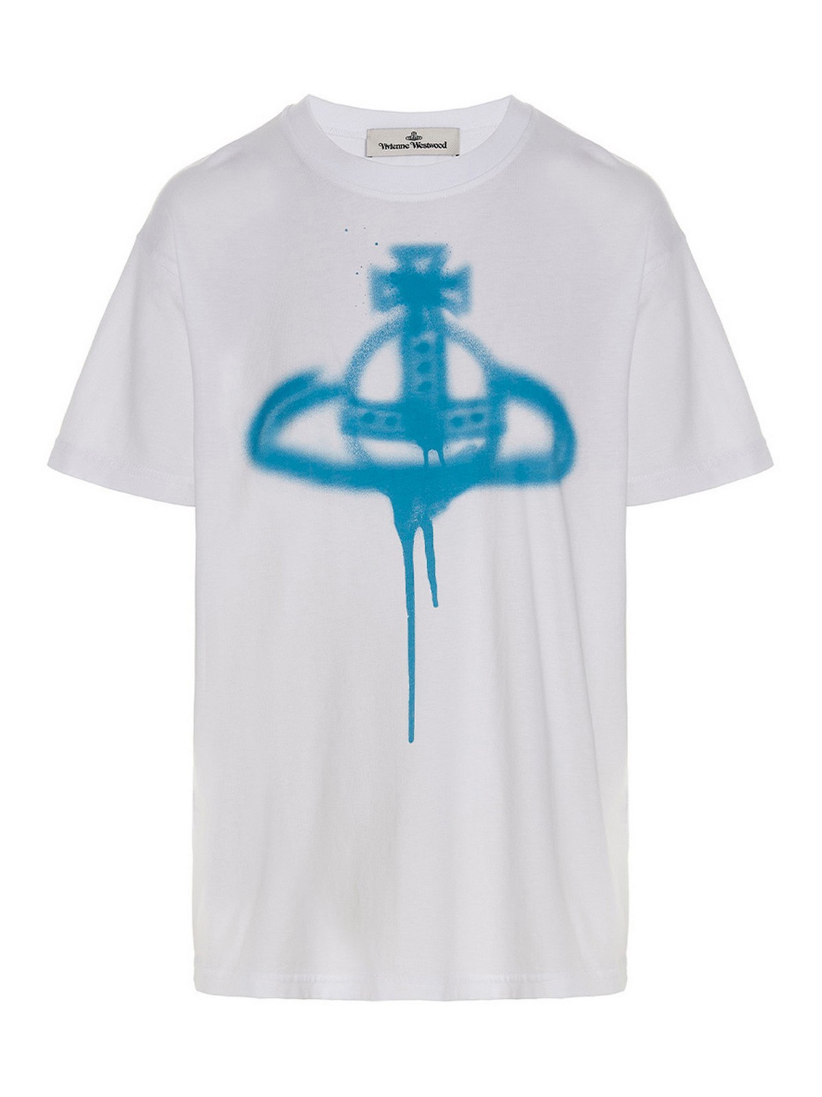 Tシャツ・カットソー VIVIENNE WESTWOOD T-SHIRT DRAWN ORB PER IN COTONE Vivienne Westwood Drawn Orb Logo T Shirt White | Mainline