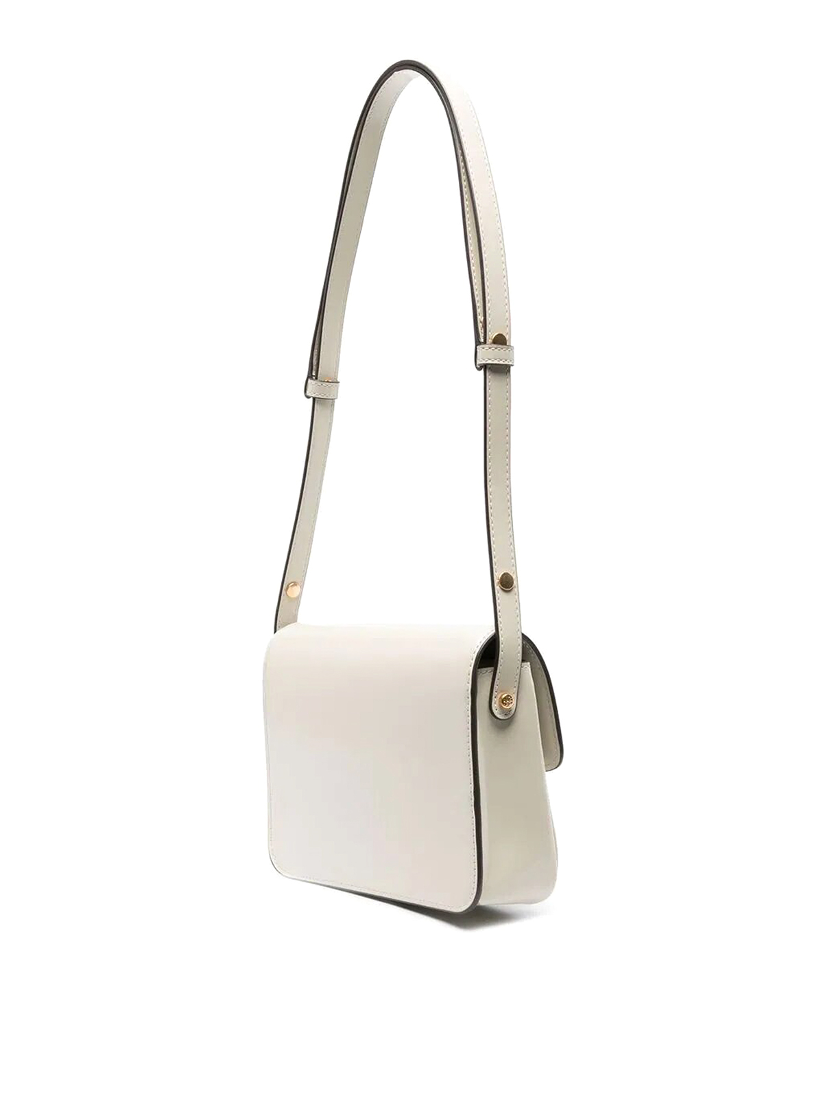 Shop Tory Burch Robinson Convertible Shoulder Strap With Logo In Blanco