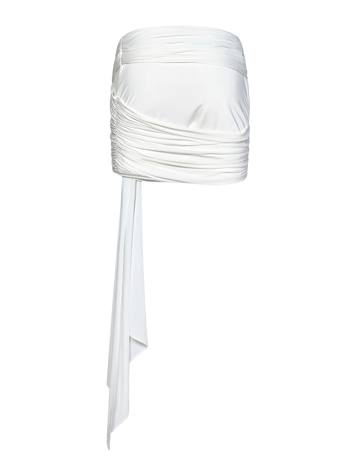Shop Attico Cotton Blend Mini Skirt In White