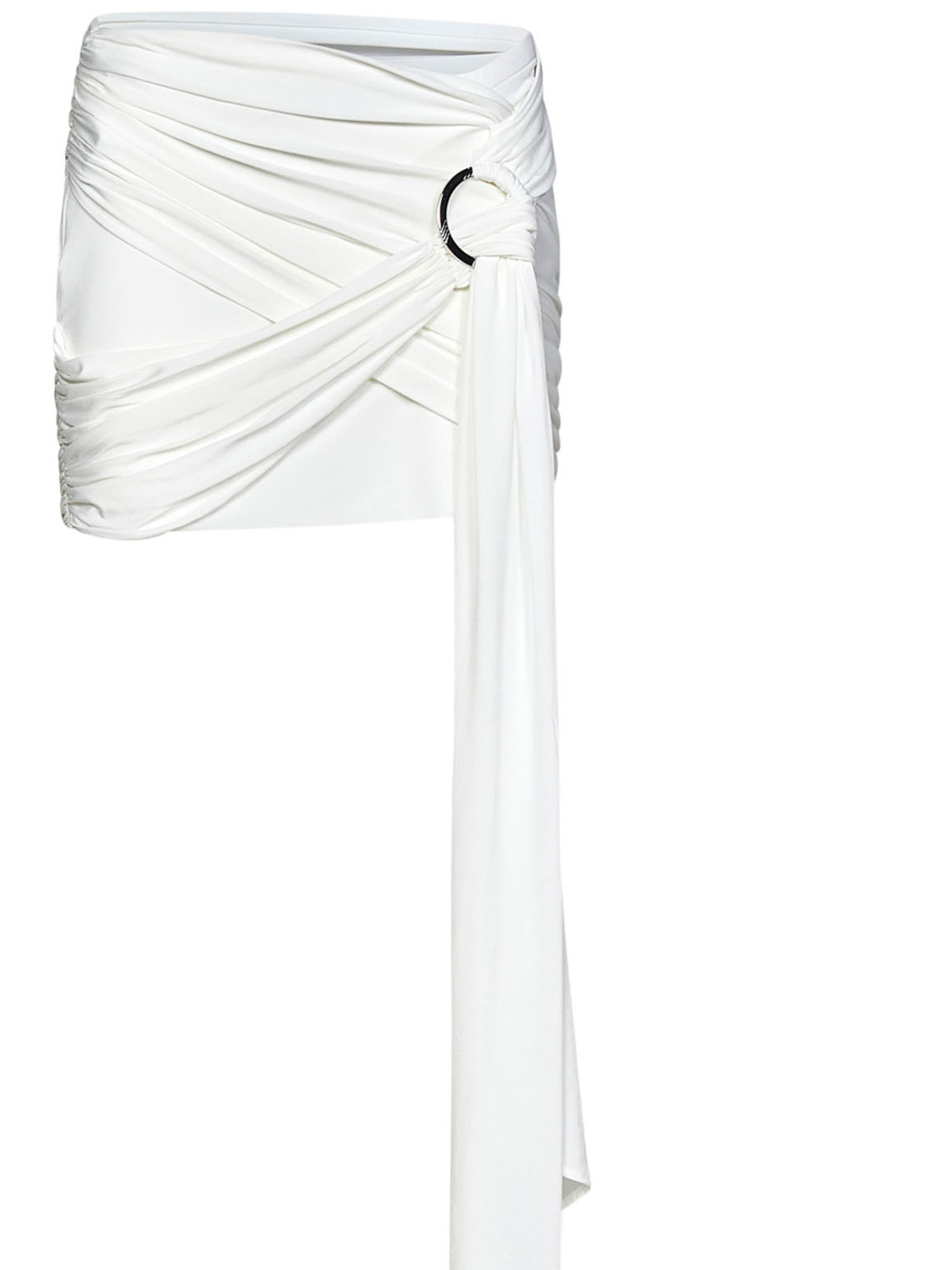 Shop Attico Cotton Blend Mini Skirt In White
