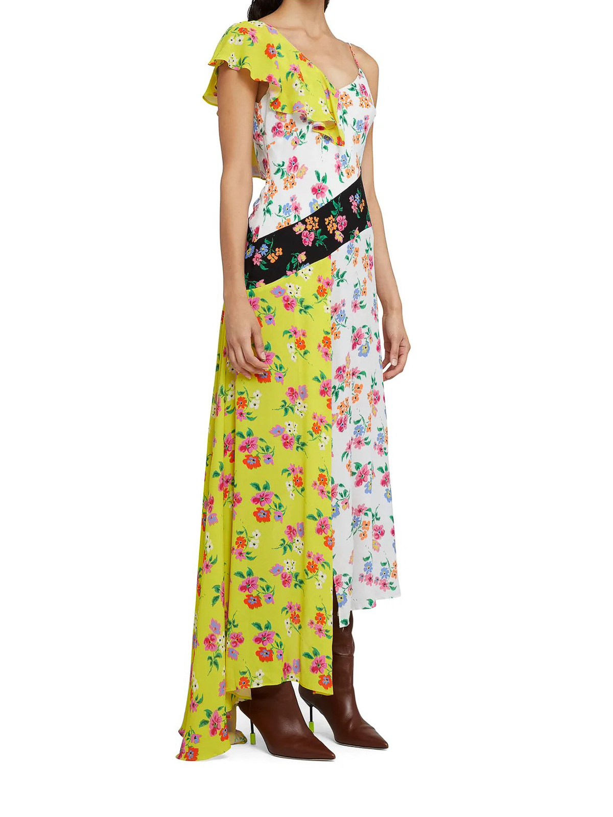 Shop Msgm Floral Dress In Multicolour
