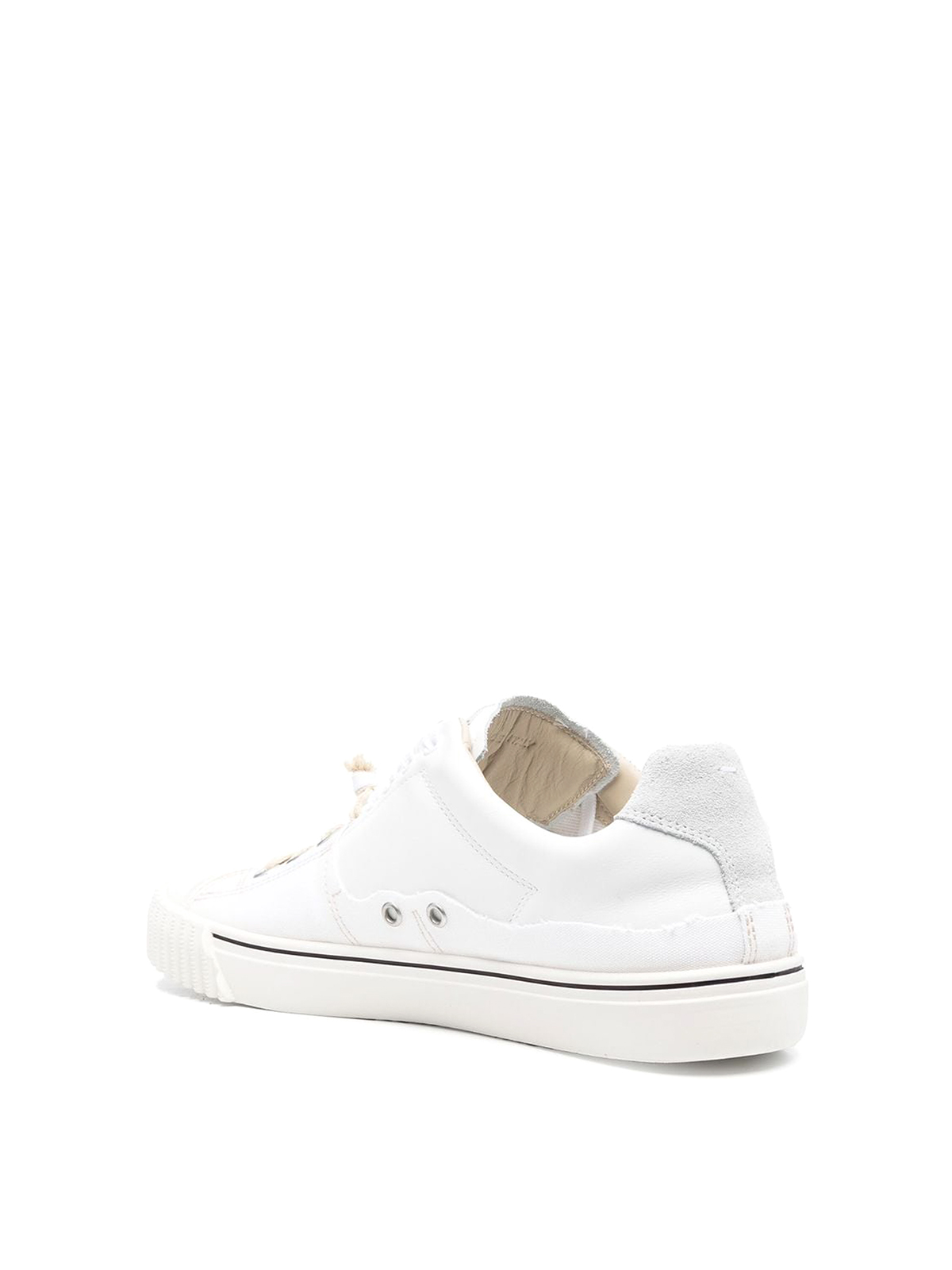 Shop Maison Margiela Low-top Lace-up Sneakers With Eyelet In Blanco