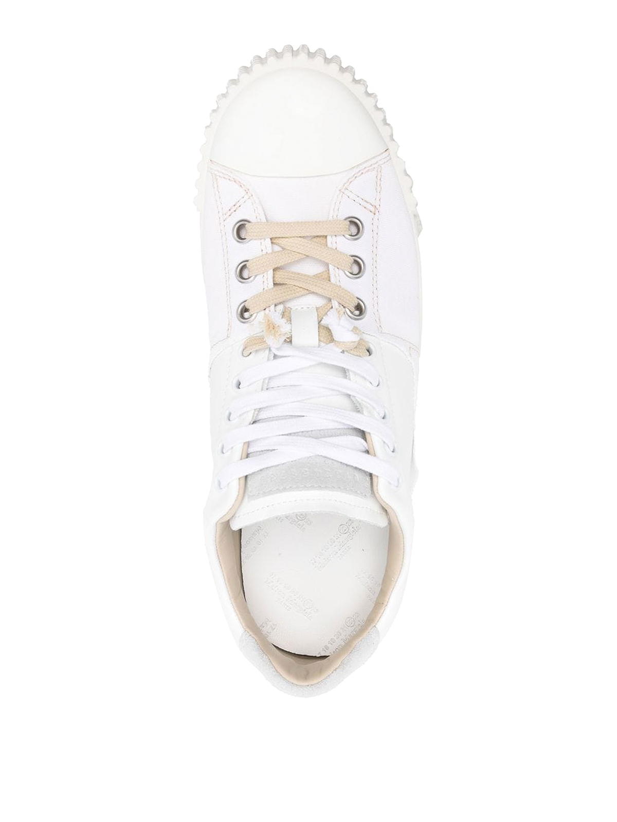 Shop Maison Margiela Low-top Lace-up Sneakers With Eyelet In Blanco