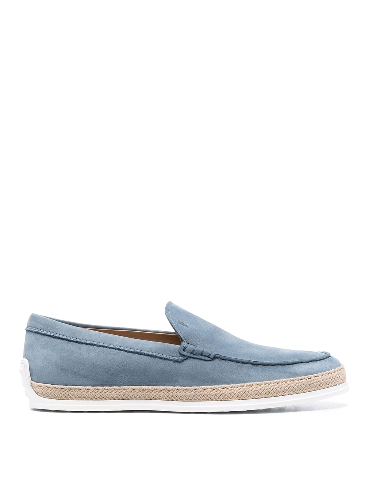 Tod's Suede And Leather Loafers In Blue